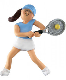 Female Tennis Ornament - Brunette