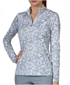 Sofibella UV Feather 1/4 Zip-Techno 9004F-TEC