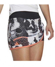 Adidas Women's Club Graphic Skirt-Black-White-Coral HR6493