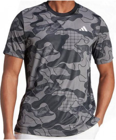 Adidas Men's Graphic Club Tee- Grey Five-Black IJ4863