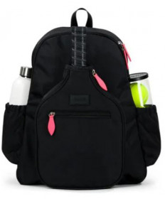 Ame & Lulu Pickleball Time Backpack-Black-Coral PBTB291