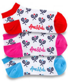 Ame & Lulu Meet Your Match Socks 3 Pack- Crossed Racquets SOCKS2083P