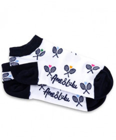 Ame & LuLu Meet Your Match Socks-Colorful Crossed Racquets socks238