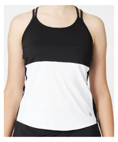 Cross Court Santorini Strappy Tank-Black-White 8411-0110