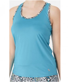 Cross Court Serengeti Racerback Tank-Teal 8441-4494