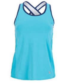 Cross Court Indigo  X Back Tank-Aqua 8458-4381