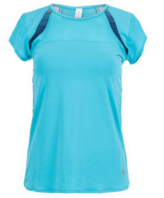 Cross Court Indigo Cap Sleeve Top-Aqua 8462-4381