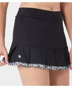 Cross Court Serengeti Bottom Pleat Skirt-Black 8696-1000