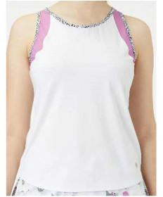 Cross Court Matisse Border Tank- White 8702-0110