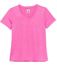 Fila Pickleball Heathered Short Sleeve V-Neck-Pink Glo Heather TW21C329-544
