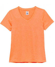 Fila Pickleball Heathered Short Sleeve V-Neck-Orange Pop Heather TW21C329-817