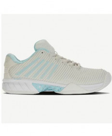 K-Swiss Hypercourt Express 2 WIDE Women's Tennis Shoes Gray White Blue 06807-089
