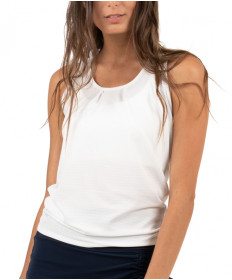 Lucky In Love Tie Back Tank- White CT327-110
